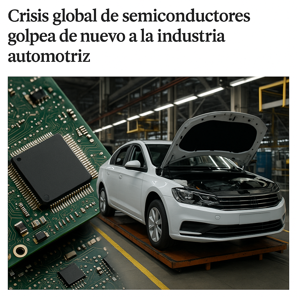 Crisis global de semiconductores golpea de nuevo a la industria automotriz