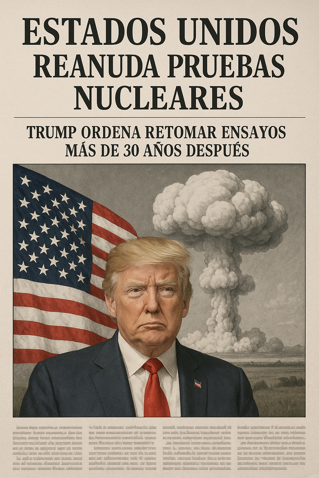 Donald Trump ordena reanudar pruebas nucleares de EE.UU. tras décadas de moratoria